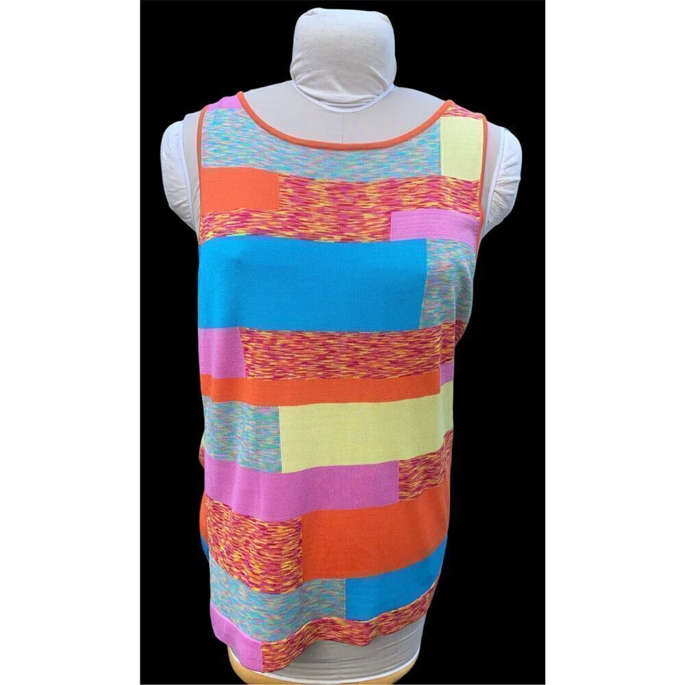 Andrea Jovine 100% Silk Sleeveless Ling Top Sz L Vacation